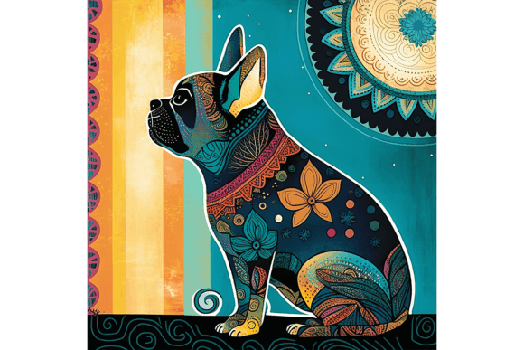 Download French Bulldog Wall Art Floral Drawing 4 - Draw Collection