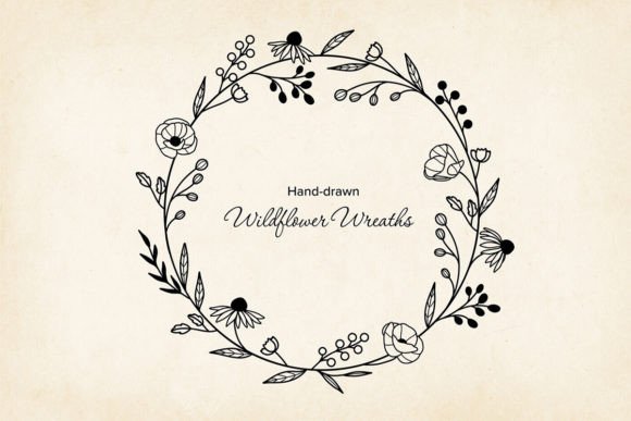 Download Hand-drawn Vector Floral Garland SVG - Draw Collection