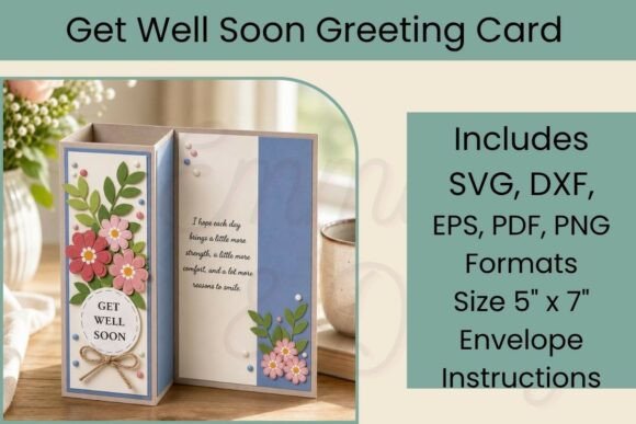 Download Get Well Soon Card SVG Template - Premium Resources