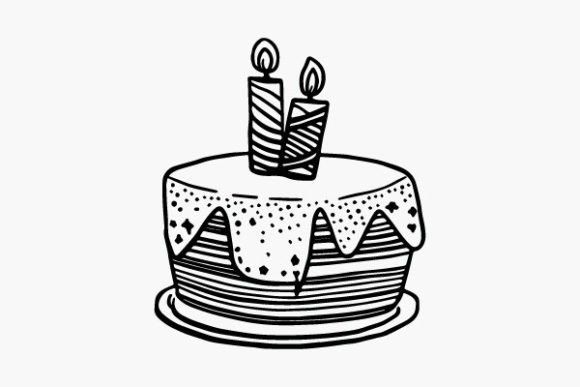 Download Birthday Cake Coloring Page Hand Drawns - Draw Collection