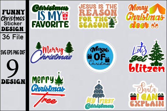 Download Christmas Sticker Designs Bundle - Sticker design Collection