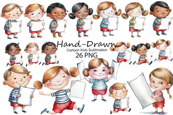 Download Hand-Drawn Cartoon Kids Sublimation - Cartoon kids Collection