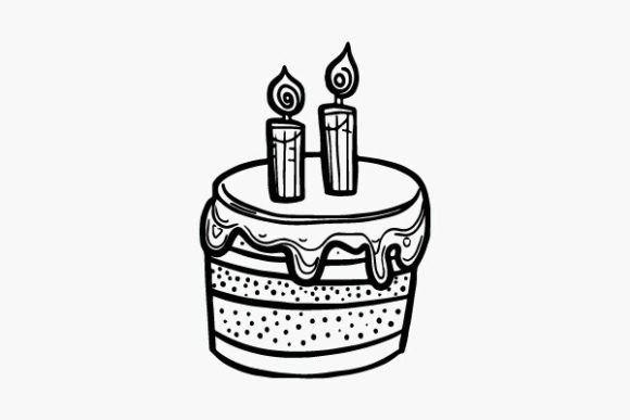 Download Birthday Cake Coloring Page Hand Drawns - Draw Collection