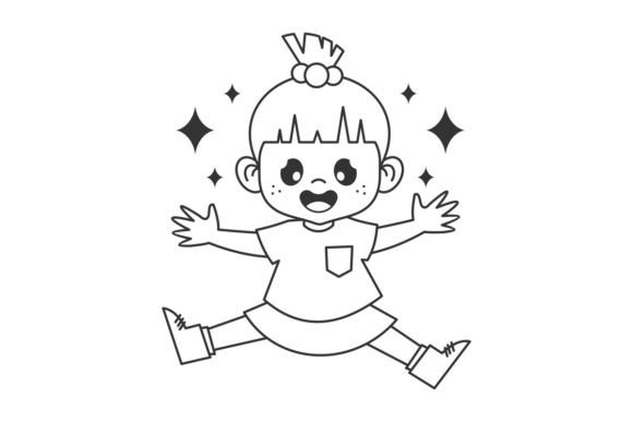 Download Vector Illustration of Cartoon Kids Jump - Cartoon kids Collection