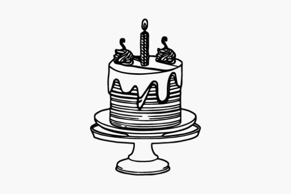 Download Birthday Cake Coloring Page Hand Drawns - Draw Collection