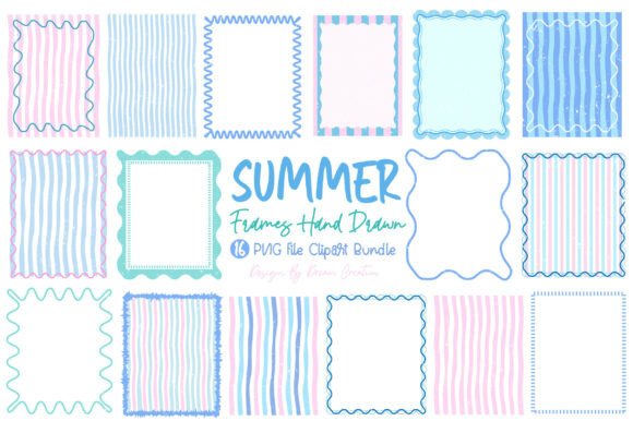 Download Summer Preppy Hand Drawn Frames Bundle - Draw Collection