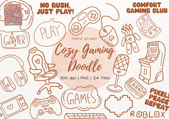 Download Cozy Gaming Doodle Hand Drawn - Draw Collection