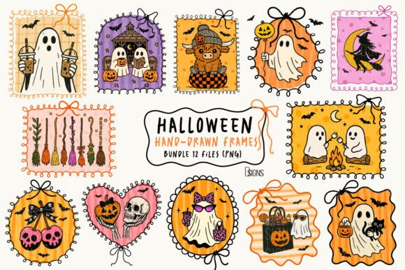 Download Halloween Hand-Drawn Frame Bundle Png - Draw Collection
