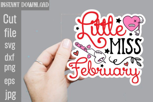 Download Little Miss February SVG Sticker Designs - Sticker design Collection
