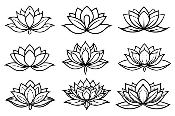 Download Line Drawing Blooming Lotus Flower - Draw Collection